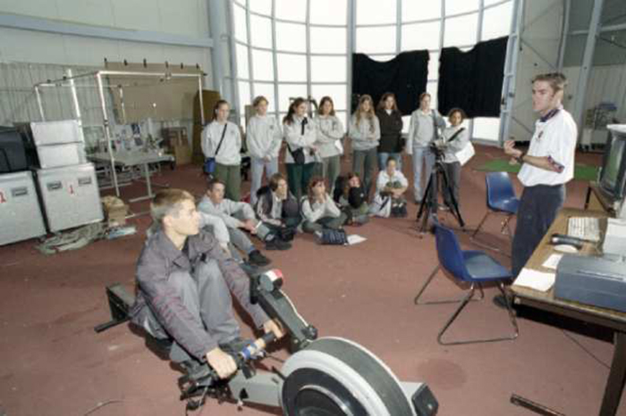 AIS Sports Science open day 2001 - Scott Anderson talking to students