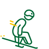 A Para skier on sit-ski or mono-ski