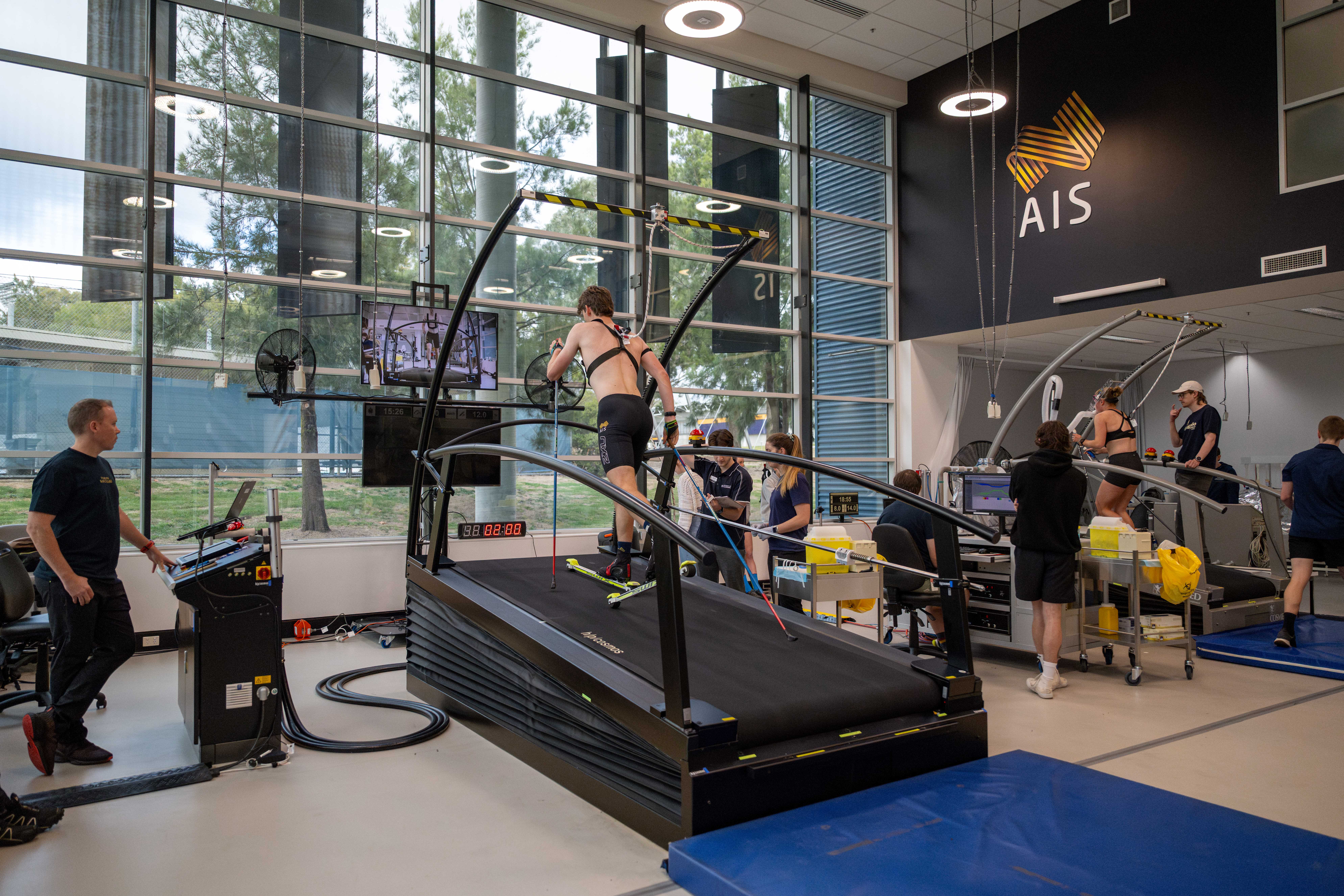 The Australian Junior Cross-Country Ski Team ongoing tests in the AIS Physiology lab to prepare for the upcoming domestic winter competition season.