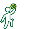 A athlete jumping with a basketball in their hand