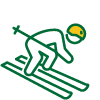 A person skiing downhill