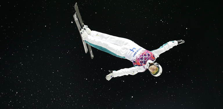 Aerial skiing