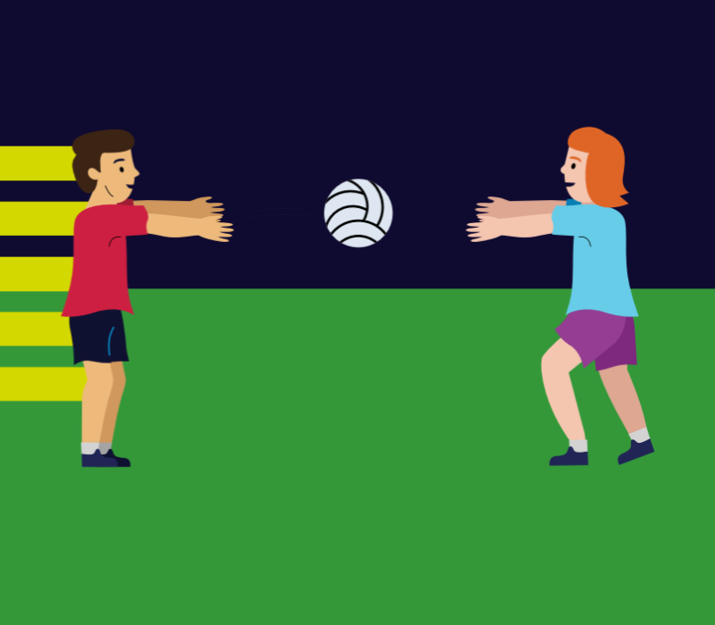 Illustration of someone playing netball